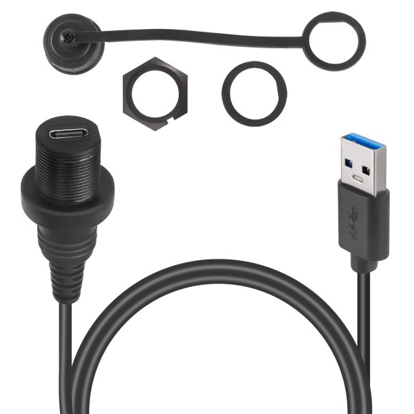 Cable empotrable redondo pequeño USB 3.0 A a USB C