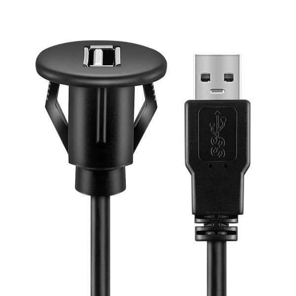 Single Port USB 2.0 A male to female Car Mount Flush Cable - Imagen 2