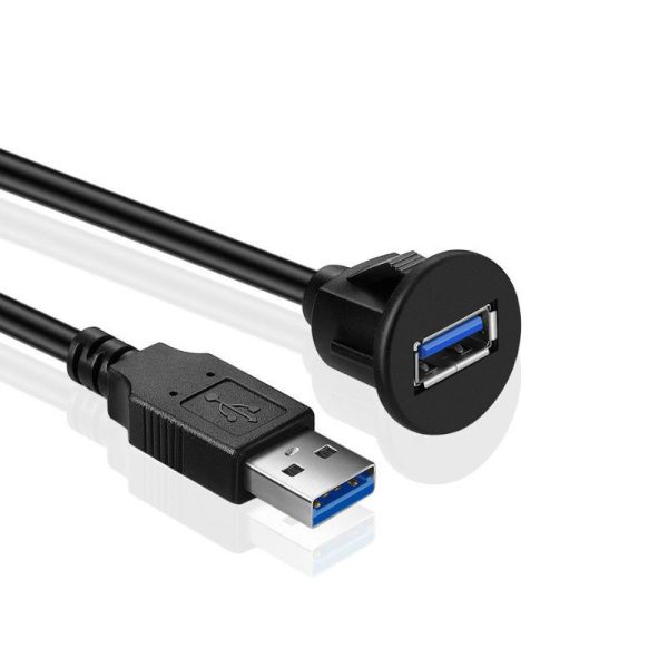 Single Port USB Panel Flush Mount Extension Cable - Imagen 2