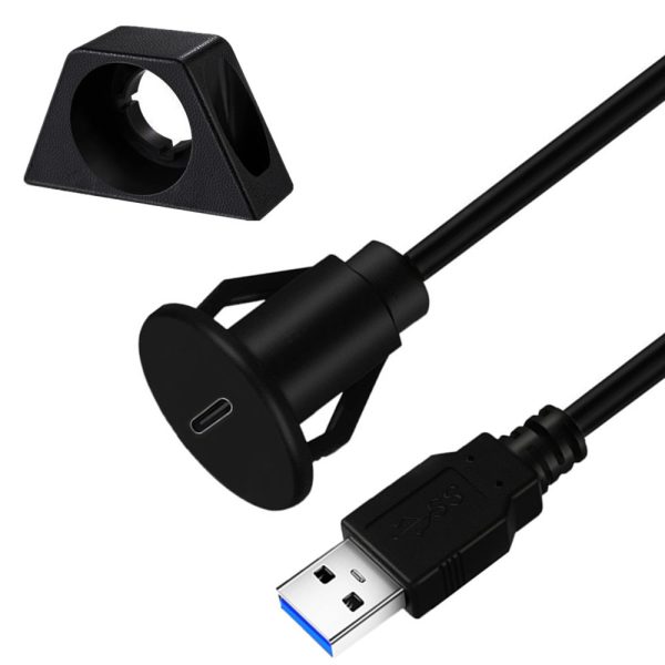 Cable de extensión de un puerto USB 3.0 A a USB C para montaje empotrado en panel