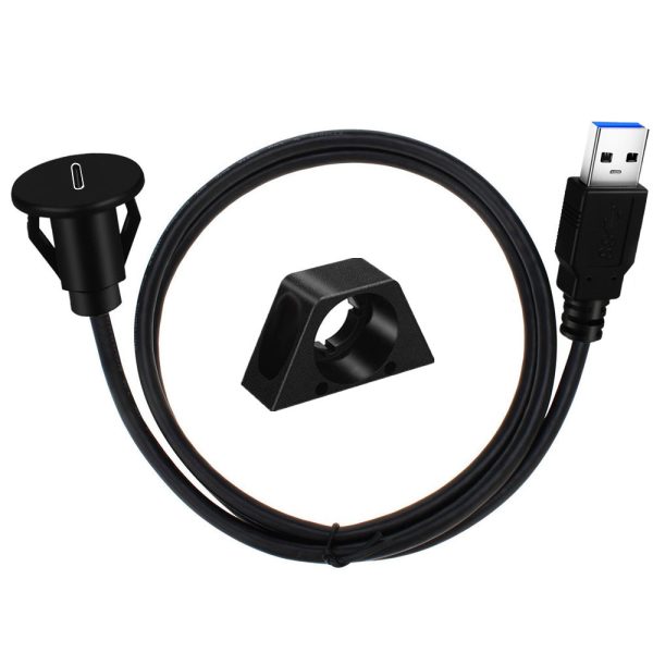 Single Port USB 3.0 A to USB C Panel Flush Mount Extension Cable - Imagen 3