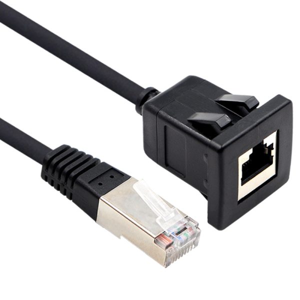 Square FTP RJ45 Flush Mount male to female Extension Cable - Imagen 2