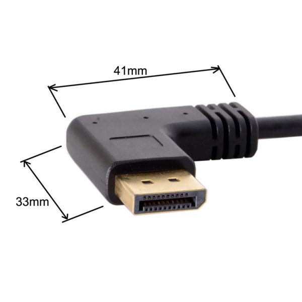 Angle DisplayPort Panel Mount Cable, DP 1.2 male to female Extension Cable - Imagen 5