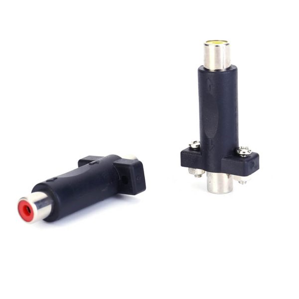 RCA Panel Mount Audio Adapter Coupler Female to Female - Imagen 3