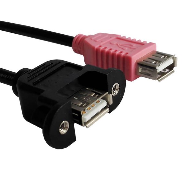 USB 2.0 Panel Mount Cable, Female to Female - Imagen 2