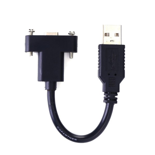 USB 2.0 A to USB-C Panel Mount Cable, Male to Female Extension cable - Imagen 3