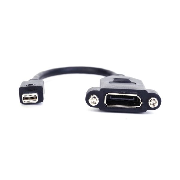 Mini DisplayPort Male to Displayport Female Panel Mount Cable, Mini Dp to DP Panel Mount Cable - Imagen 2