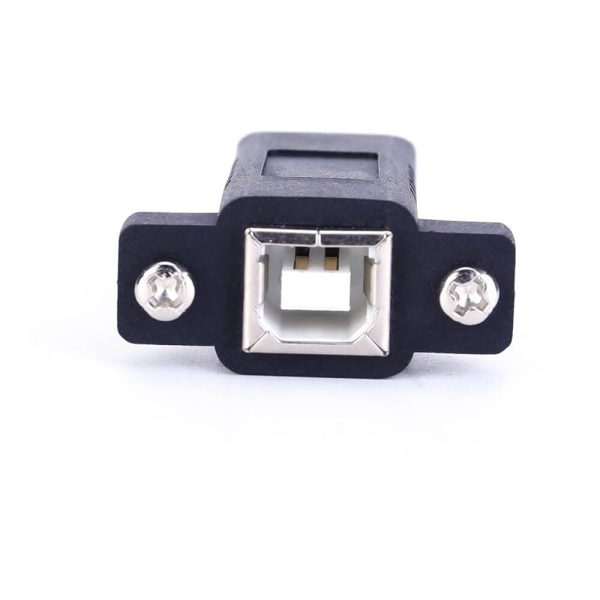 Panel Mount USB 2.0 A to B Coupler Adapter with Screw Hole Female to Female - Imagen 2