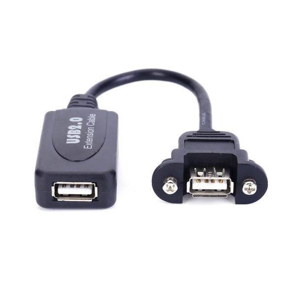 USB Panel Mount Cable with Booster, USB 2.0 Female to Female Cable - Imagen 2