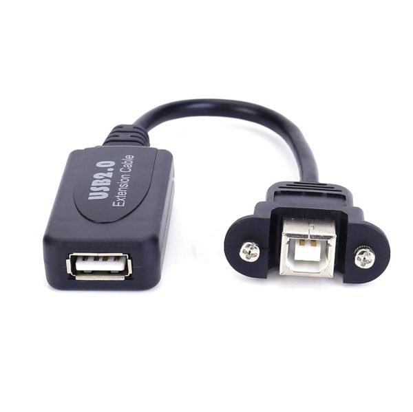 USB 2.0 A with Booster to USB 2.0 B Panel Mount Cable, F-F - Imagen 2